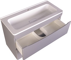 Style Line Мебель для ванной Бергамо Мини 80 подвесная серая Люкс антискрейтч Plus – фотография-7